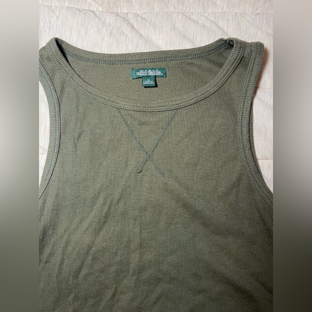 Wild Fable Olive Green Racerback Ribbed Tank - Picture 2 of 2
